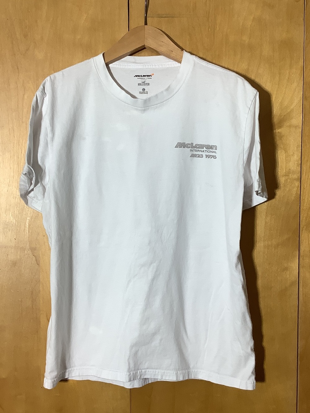 McLaren Hollister white Tshirt, size large